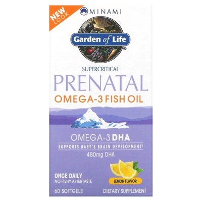 Minami Nutrition Supercritical Prenatal, Omega-3 Fish Oil, Lemon, 60 Softgels