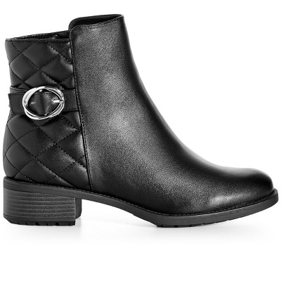 Women's WIDE FIT Kylee Quilted Ankle Boot - black | CLOUDWALKERS