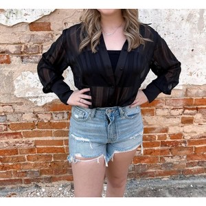 Women's Aiyana Sheer Button Down Tunic Top - ee:some - 1 of 4
