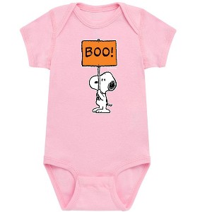 Boys' - Peanuts - Snoopy Boo Sign Baby One Piece - 1 of 4