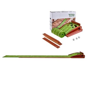 VEVOR Golf Putting Mat, 5 Hole Indoor Golf Putting Green, Wrinkle-Free Golf Training Aid, Mini Golf Set  with Auto-Ball Return, Alignment Guide - 1 of 4