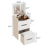 YONWAY 3 in 1 Vanity Desk with Plip Top Mirror, 3 Drawers & Cushion Stool Vanity Table Set, for Bedroom - 3 of 4