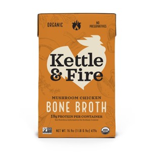Kettle & Fire Gluten Free Organic Mushroom Chicken Bone Broth - 16.9oz - 1 of 4