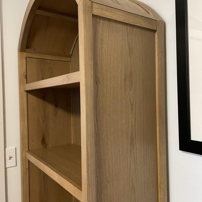 Grooved Wood Arch Bookcase Cabinet - Natural - Hearth & Hand™ with Magnolia