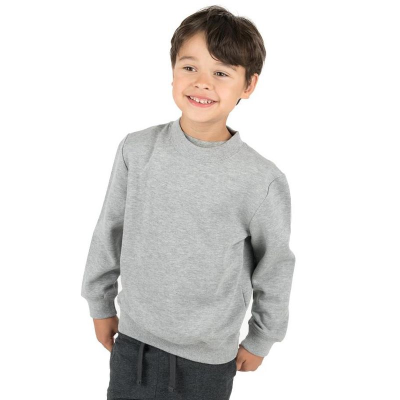 Leveret Kids Long Sleeve Neutral Solid Color Sweatshirt, 2 of 3