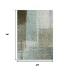 Pale Aqua And Beige Abstract Washable Indoor Outdoor Area Rug - 3 of 4