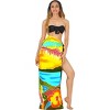 LA LEELA Women's Cover up Wrap Sarong Swimwear Wraps One Size Ink Leaves - 2 of 4