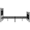 vidaXL Powder Coated Steel Bed Frame - Robust Black Metal Double Bed with Functional Headboard - 4 of 4