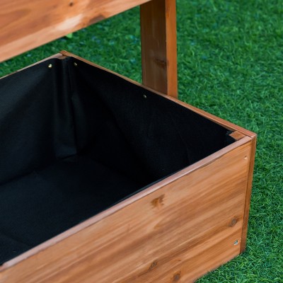 4-Tier Adjustable Wooden Vertical Garden Planter in Orange