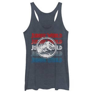 Women's Jurassic World: Fallen Kingdom 4th of July Logo Racerback Tank Top - 1 of 3