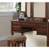 43'' Rubber Wood & MDF Contemporary dressers Set with Foldable Mirror, Storage Drawers and Padded Stool - 4 of 4