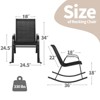 Costway 2 PCS Patio Rocking Chair Heavy-Duty Metal Rocker Outdoor Anti-Slip Black - 3 of 4