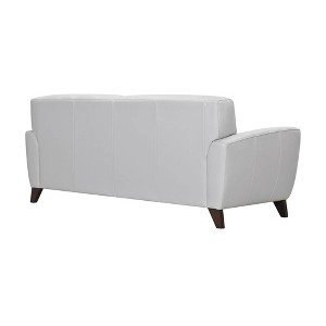 Jedd Genuine Leather Sofa Dove Gray - Armen Living: Hardwood Legs, Semi-Firm, Assembled - 1 of 4