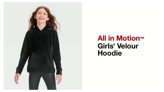 Girls&#39; Velour Hoodie - All In Motion™, 2 of 7, play video