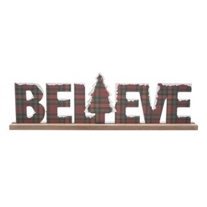 Transpac Wood 19 in. Multicolor Christmas Believe Tabletop - 1 of 3