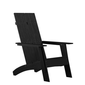 Merrick Lane Modern 2 Slat Back All-Weather Poly Resin Wood Adirondack Chair