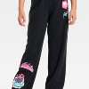 Girls' KPop Demon Hunters Saja Boys Fleece Jogger Pants - Black - 2 of 4