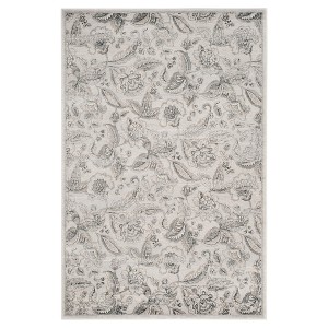 Silver Floral Loomed Accent Rug 3