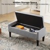 Pinmoco 42" Linen Storage Bench, Tufted Upholstered Entryway Bench with Safety Hinge for Bedroom and Living Room - 3 of 4
