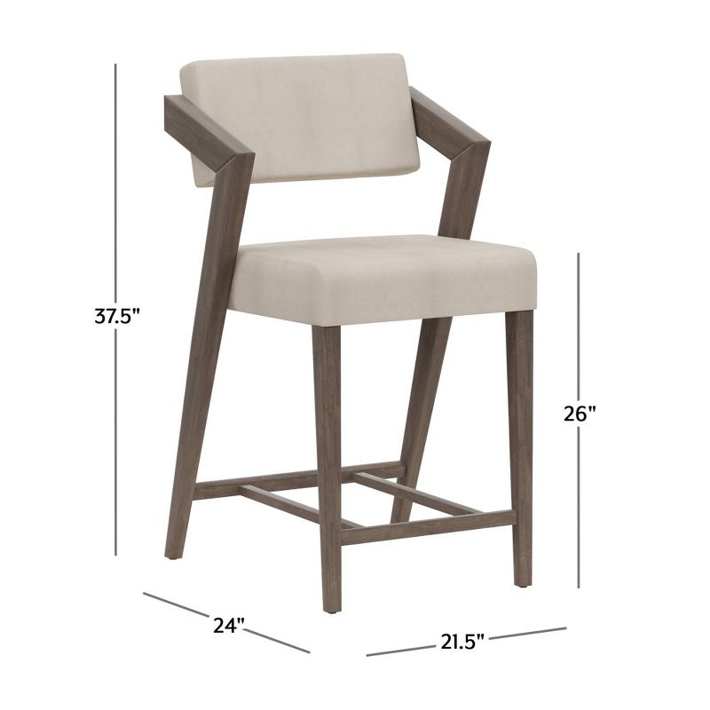 Snyder 26&#34; NonSwivel Counter Height Barstool Aged Gray/Ecru - Hillsdale Furniture, 4 of 17