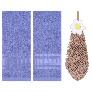 REGALWOVEN 3 Pcs Solid Soft Absorbent Hand Towels for Bathroom - 1 of 4