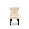 East West Furniture DAP2F23 Dallas Parson Kitchen Chairs - Button Tufted Nailhead Trim Beige Red faux Leather  Dining Chairs, Set of 2, linen white - 3 of 4