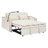 55.51 inch Velvet Versatile Foldable Sofa Bed in 3 Lengths with Adjustable Back, USB port and Swivel Phone Stand -  Maison Boucle - 3 of 4