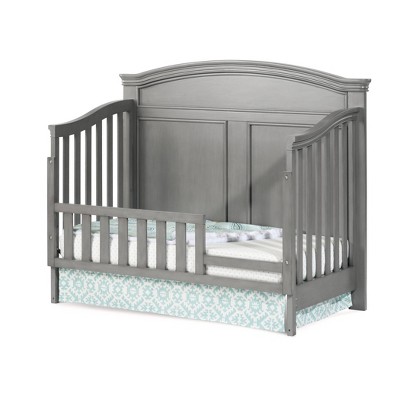 Gray Pine Toddler Guard Rail for Crib Conversion