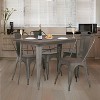 FDW Dining Table and Chairs Industrial Chic 5 Piece Indoor Outdoor Dining Set for Patio Backyard or Garden, Bronze - 2 of 4