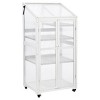 Indoor and Outdoor 62inch Greenhouse, Height Wood Large Greenhouse for Balcony, Greenhouse with Wheels and Adjustable Shelves-Coolbibila - 4 of 4