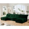 Upholstered Sectional Sofa, 4 Seater Armless Sectional Sofa with Reversible Ottoman, Sectional Sofas with Corduroy Fabric-Cuddlewood - 3 of 4