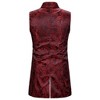 Cloudstyle Mens Paisley Dress Vest Gothic Steampunk Waistcoat Floral Sleeveless Tailcoat - 3 of 4