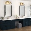 PAKOKULA 23.62 in. 3-Light Gold Vanity Light with Clear Globe Glass Shades, Bathroom & Dressing Table Wall Sconce, Dimmable, UL Certified - 2 of 4