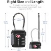 Fosmon 2 Pack Cable TSA Approved Luggage Locks, Open-Alert Combination Padlock for Travel, Combo TSA Lock for Luggage, Suitcase, Backpack - Blue - image 4 of 4