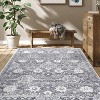 Washable Vintage Floral Print Carpet,Living Room Carpet,Stain Resistant Easy Clean Indoor Carpet,Non-Slip Low Pile Carpet,Bedroom,Dining Room,Office - 2 of 4