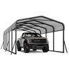 12X24 ft Metal Carport, Outdoor Car Port Canopy with Reinforced Base and Galvanized Steel Roof, Heavy Duty Garage Car Shelter Shade - 2 of 4
