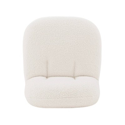Edina White Boucle and Pine Wood Accent Chair
