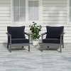 WestinTrends Avalon Outdoor Modern HDPE Patio Club Chairs with Deep Seat Cushions (Set of 2) - 2 of 4