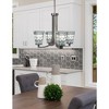 Toltec Lighting Apollo 4 - Light Chandelier in  Graphite with 5" Square Pewter Art Glass Shade - 4 of 4