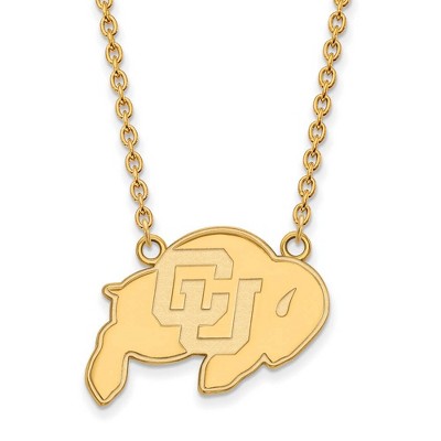 Black Bow Jewelry 10k Yellow Gold Colorado Buffalos NCAA Necklace 18 Inch