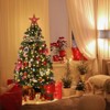 Coucheta 4.5Ft Pre-Lit Snow Flocked Christmas Tree with 8-Mode Warm White LEDs, Mini Pine Tree for Indoor/Outdoor Holiday Decor, Black Base - 4 of 4