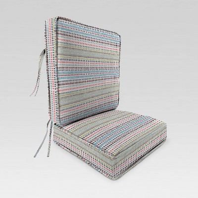 2pc Deep Seat Outdoor Chair Cushion Stripe Confetti - Jordan Manufacturing