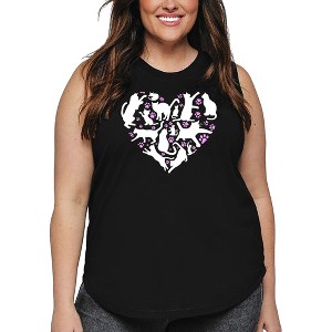 LA Pop Art Cat Heart - Women's Word Art Tank Top - 1 of 4