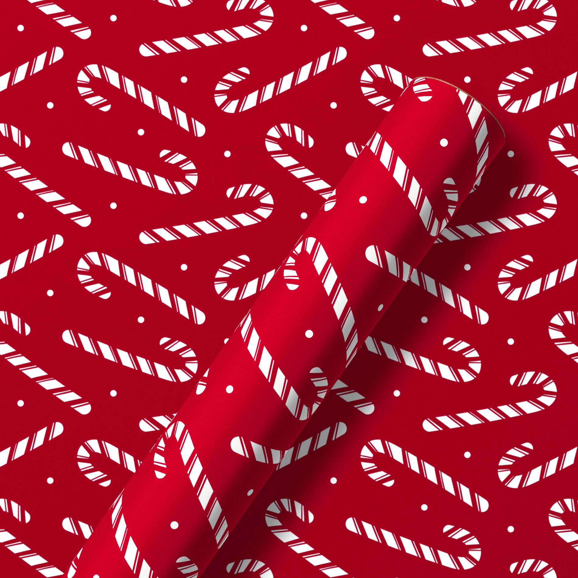 96"x30" Christmas Wrapping Paper Candy Cane Toss