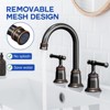 8 Inch Widespread Matte Black Bathroom Faucet, Classical 3 Hole Sink Faucet with Pop Up Drain, Bathroom Sink Faucets & Parts - 4 of 4