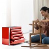 VEVOR Metal Tool Box, 8.6-inch, Portable Metal Tool Box with 5 Drawers, Small Tool Chest with EVA Liners and PP Feet Pads, Heavy-Duty Steel, Red - 2 of 4