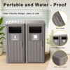 Gulches 2×80L Outdoor Waste Bin with Double-Bucket, Wood Design, Double Lid and Fluid Tray, Weather-Resistant, Fits 30-39 Gal Bags - 4 of 4