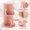 Angel Sar 2 Tier Kids Rotating Bookshelf with Bunny Baffles, 360° Spinning Bookshelf, Storage Organizer for Playroom or Bedroom, Pink - 4 of 4