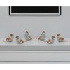 HomeRoots Set of Six 3" Blue And Brown Polyresin Bird Figurine Tabletop Sculpture - 2 of 4