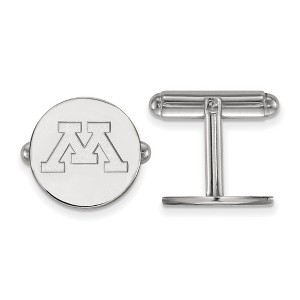 Black Bow Jewelry Sterling Silver Minnesota Golden Gophers NCAA Cuff Links - 1 of 3